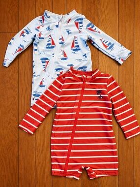 Simple Joys Carter’s Baby Rash Guard Set 6-9M Swim UPF Nautical Boys Summer